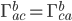 \Gamma^{b}_{ac} = \Gamma^{b}_{ca}