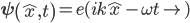 \mathbf{\psi }\left( \hat{x},t \right) = e^\left( i {k\hat{x}} - \omega t \right)