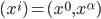 (x^i) = (x^0, x^{\alpha})