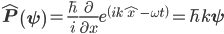 \mathbf{\hat{P}} \left( \mathbf{\psi } \right) = \frac{\hbar}{i}\frac{\partial }{\partial x} e^{\left( i {k\hat{x}} - \omega t \right)} = \hbar k\mathbf{\psi }