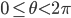 0 \le \theta < 2\pi